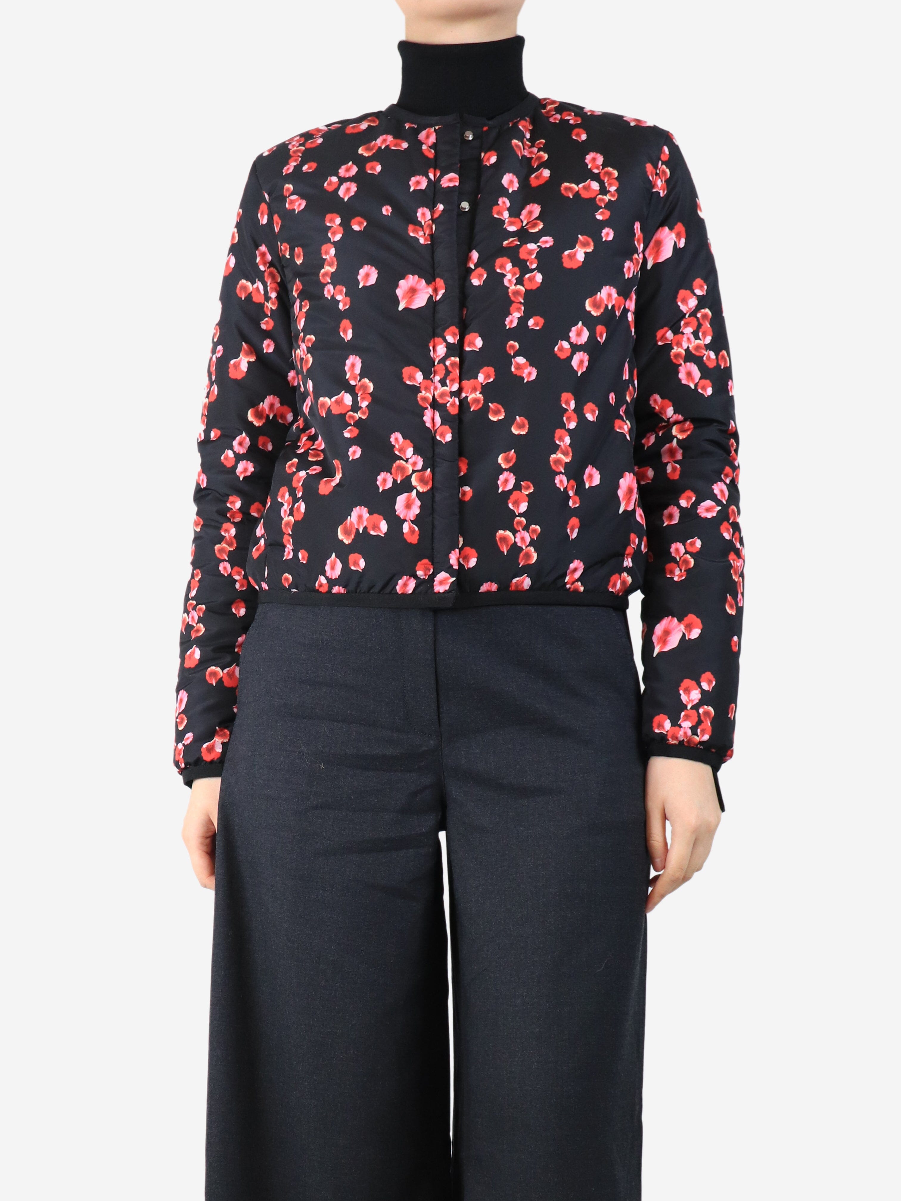 Black floral padded jacket - size UK 8 Coats & Jackets Giambattista Valli 