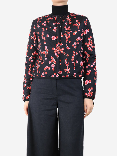 Black floral padded jacket - size UK 8 product image
