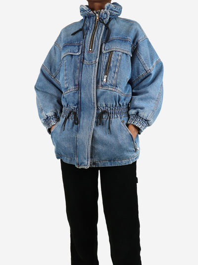 Blue drawstring waist denim jacket with hoodie - size XXS Coats & Jackets Alexander Wang 