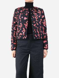 Black floral padded jacket - size UK 8 Coats & Jackets Giambattista Valli 