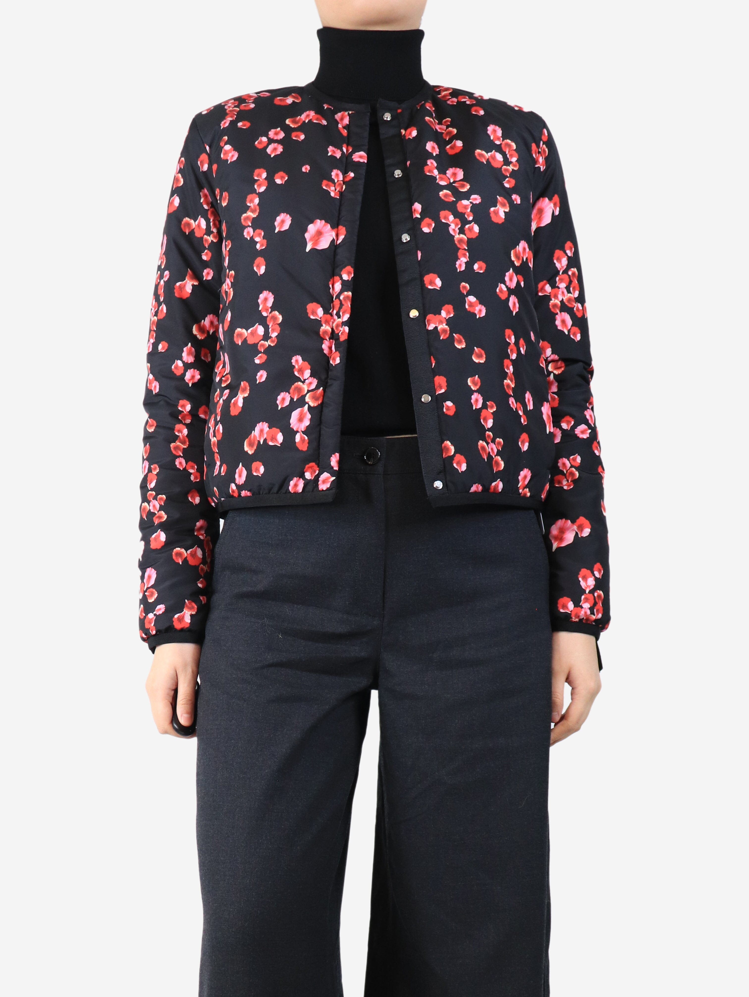 Black floral padded jacket - size UK 8 Coats & Jackets Giambattista Valli 