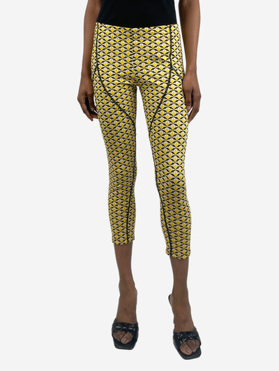 Yellow bug eye printed leggings - size UK 12 Trousers Fendi 