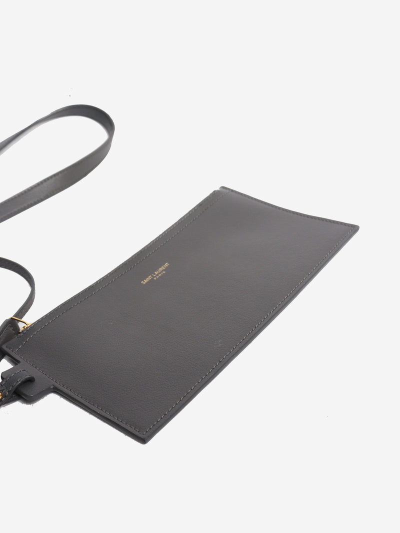 Grey leather Shopping E/W tote bag Tote Bags Saint Laurent 