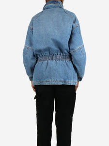 Alexander Wang Blue drawstring waist denim jacket with hoodie - size XXS