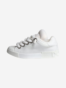 Dolce & Gabbana White chunky-lace leather trainers - size EU 40