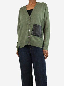 Zadig & Voltaire Green studded pocket cardigan - size XS