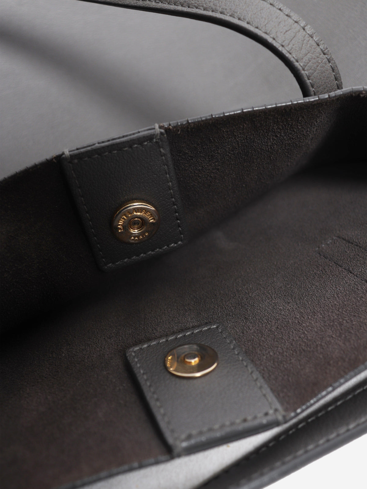 Grey leather Shopping E/W tote bag Tote Bags Saint Laurent 