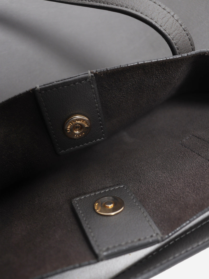 Grey leather Shopping E/W tote bag Tote Bags Saint Laurent 