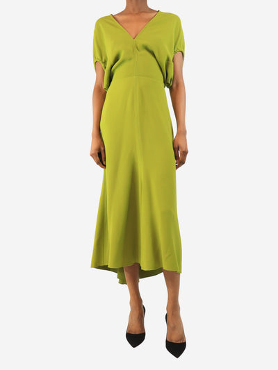 Chartreuse green stretch-crepe midi dress - size UK 8 Dresses Victoria Beckham 
