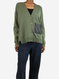 Zadig & Voltaire Green studded pocket cardigan - size XS