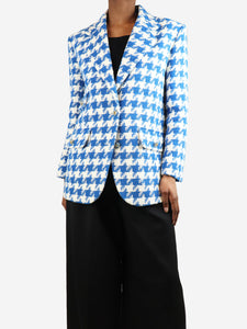 Sandro Blue and white houndstooth jacket - size UK 6