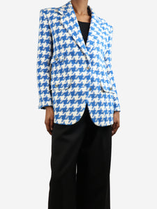 Sandro Blue and white houndstooth jacket - size UK 6