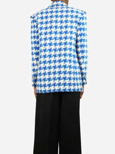 Sandro Blue and white houndstooth jacket - size UK 6