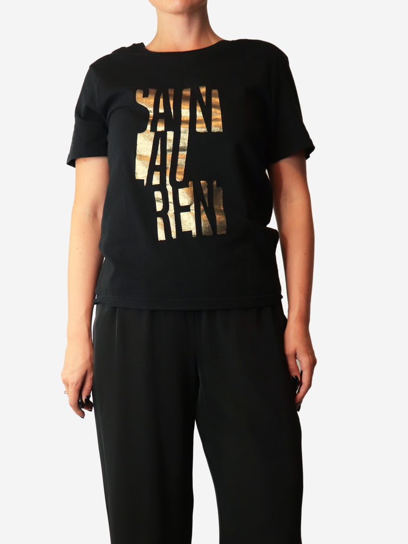 Black and gold graphic logo top - size M