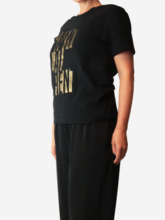 Black and gold graphic logo top - size M