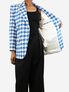 Sandro Blue and white houndstooth jacket - size UK 6