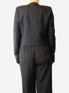 Black fitted blazer with embroidery detail - size UK 12 Coats & Jackets Saint Laurent 