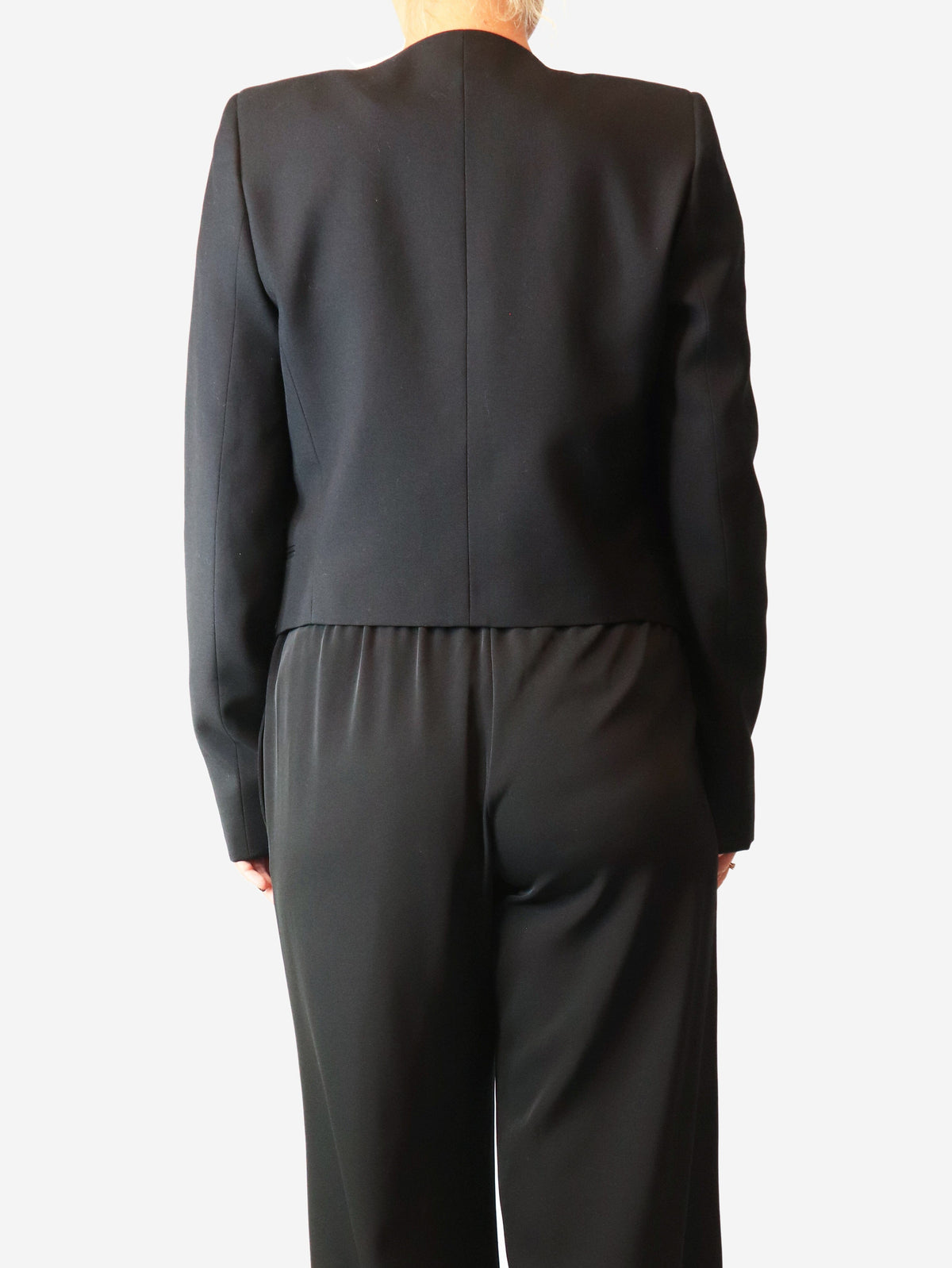 Black fitted blazer with embroidery detail - size UK 12 Coats & Jackets Saint Laurent 