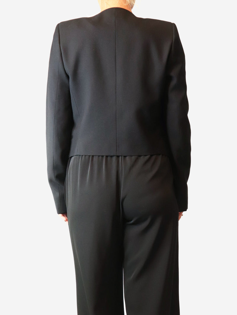 Black fitted blazer with embroidery detail - size UK 12 Coats & Jackets Saint Laurent 