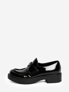 Black brushed leather Chocolate loafers - size EU 39 Flat Shoes Prada 