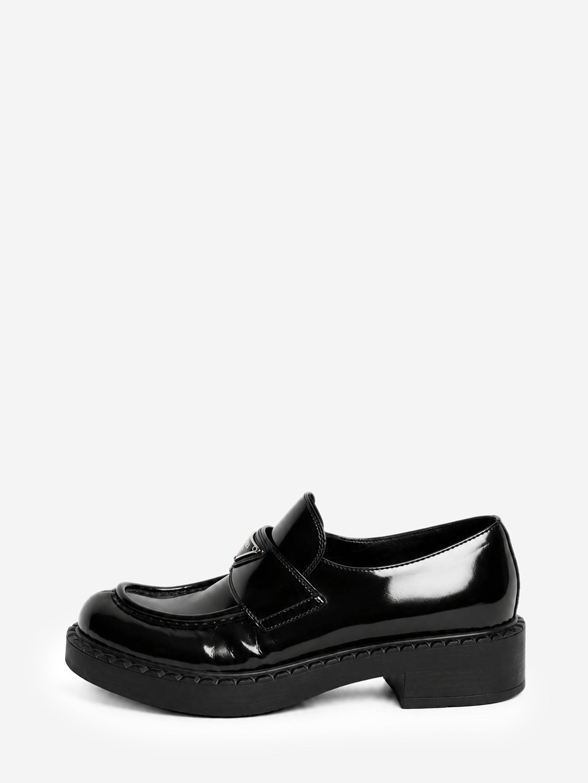 Black brushed leather Chocolate loafers - size EU 39 Flat Shoes Prada 