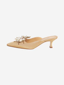 Gold faux-pearl mules - size EU 39.5 Heels Manolo Blahnik 
