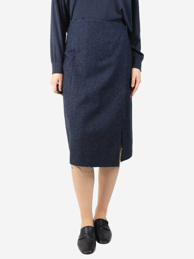 Blue wool midi skirt - size UK 12 Skirts Cedric Charlier 