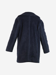 Max Mara Navy blue teddy coat - size UK 6