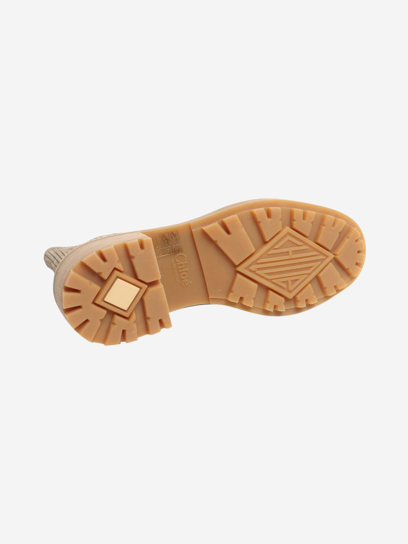 Brown brogued detail ankle boots - size EU 37 (UK 4) Boots Chloe 