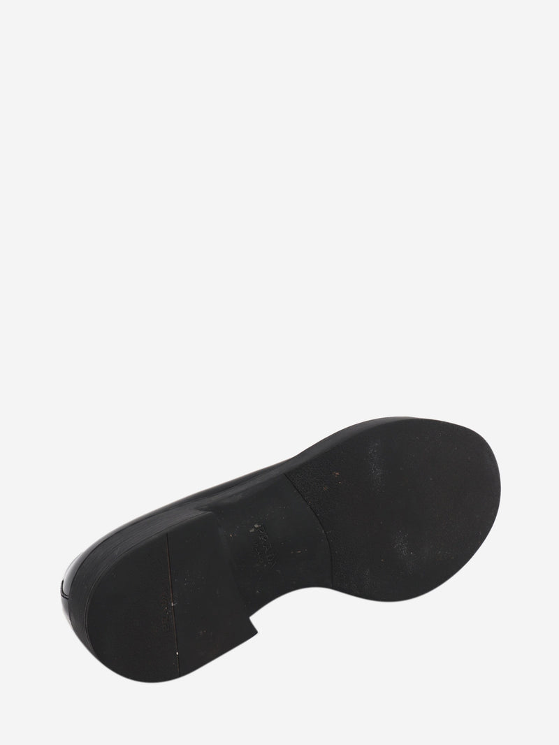 Black brushed leather Chocolate loafers - size EU 39 Flat Shoes Prada 