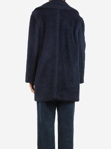 Max Mara Navy blue teddy coat - size UK 6