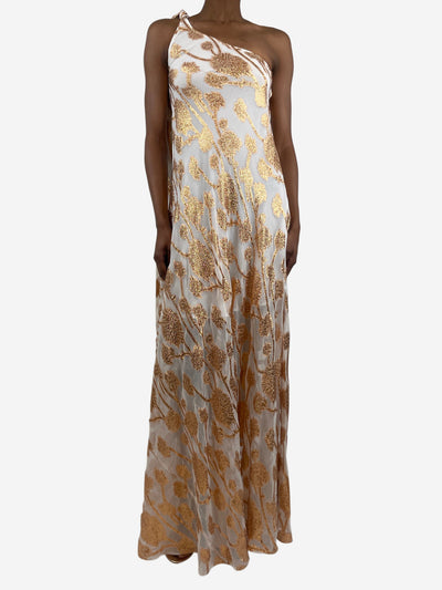 Gold bronze palm embroidery maxi dress - size XS Dresses Alexandra Miro 