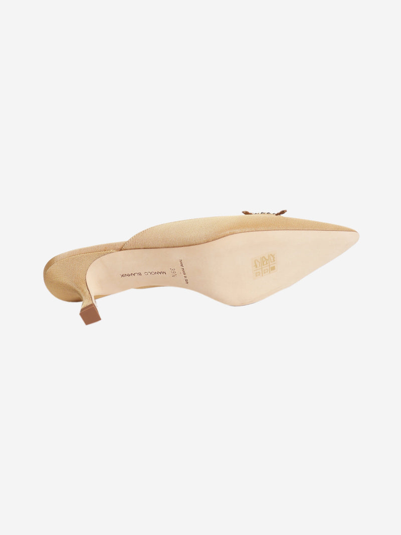 Gold faux-pearl mules - size EU 39.5 Heels Manolo Blahnik 