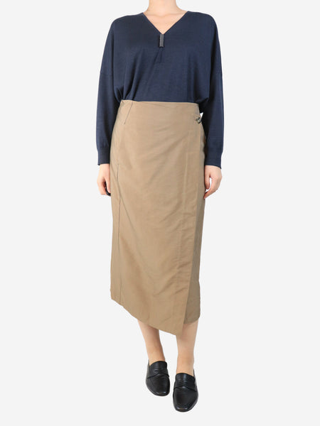 Brown midi skirt - size UK 10 alternate image