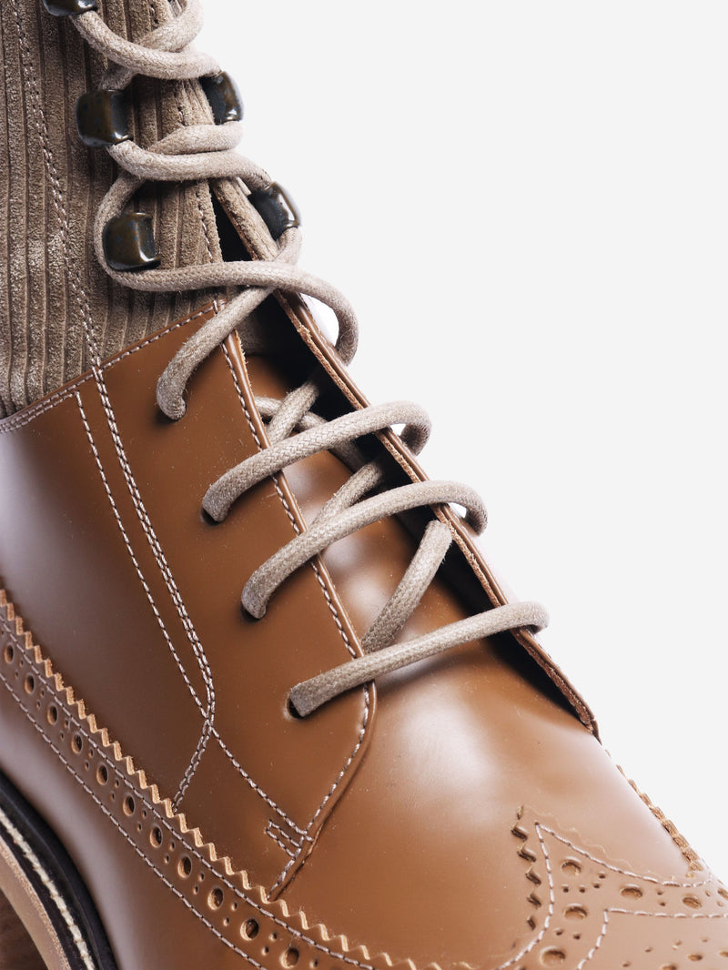 Brown brogued detail ankle boots - size EU 37 (UK 4) Boots Chloe 