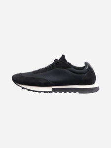 The Row Black Owen suede and mesh trainers - size EU 37