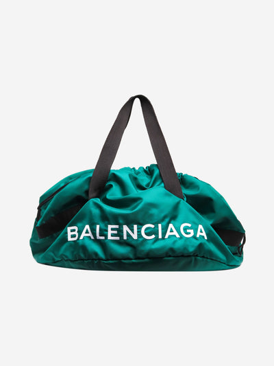 Green embroidered logo gym bag Top Handle Bags Balenciaga 
