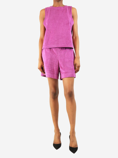 Purple terry cloth top and shorts set - size UK 8 Sets ME+EM 