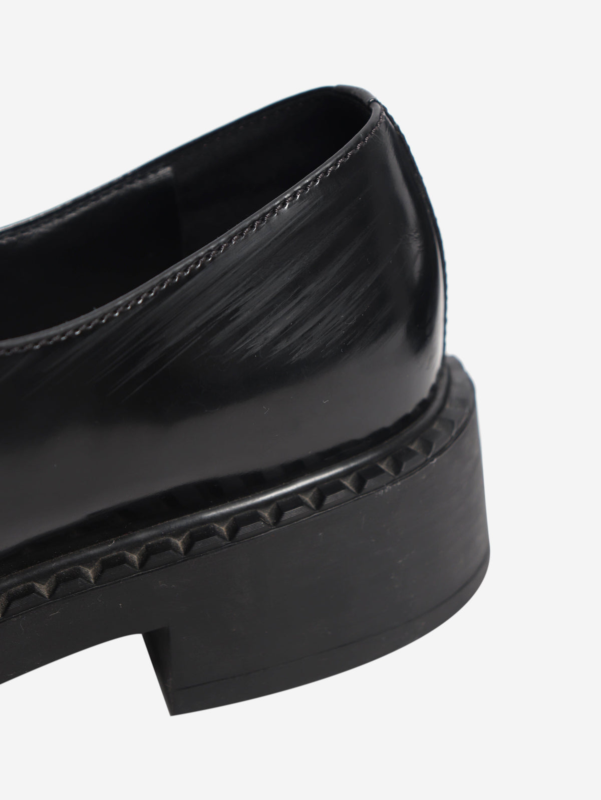 Black brushed leather Chocolate loafers - size EU 39 Flat Shoes Prada 
