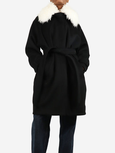 Black belted wool coat - size UK 6 Coats & Jackets Stella McCartney 