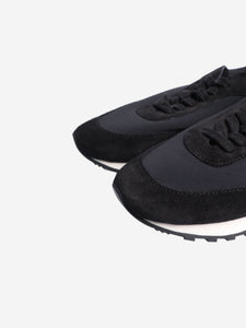 The Row Black Owen suede and mesh trainers - size EU 37