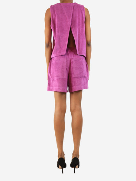 Purple terry cloth top and shorts set - size UK 8 alternate image