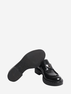 Black brushed leather Chocolate loafers - size EU 39 Flat Shoes Prada 