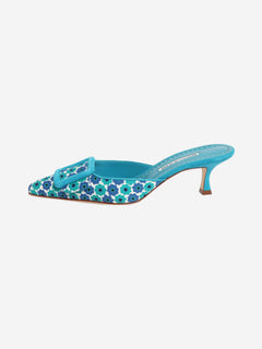 Blue floral mules - size EU 39 Heels Manolo Blahnik 