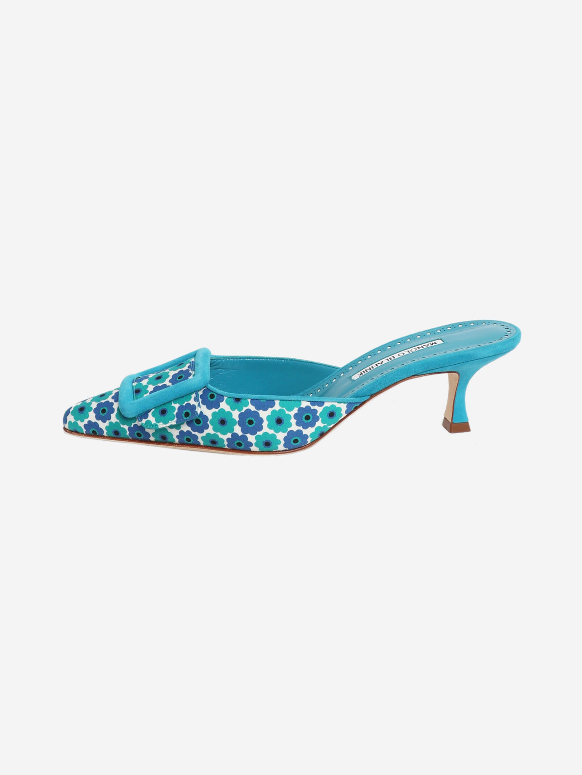 Blue floral mules - size EU 39 Heels Manolo Blahnik 
