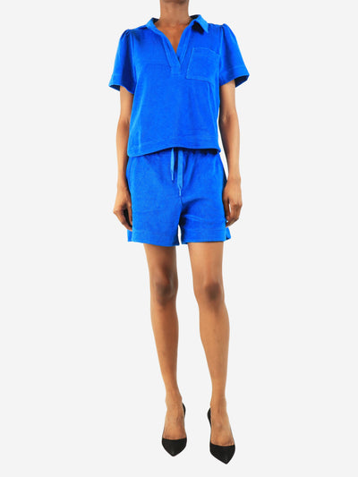 Blue terry cloth top and shorts set - size UK 8 Sets ME+EM 