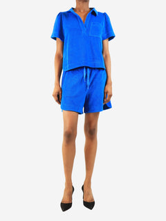 Blue terry cloth top and shorts set - size UK 8 Sets ME+EM 