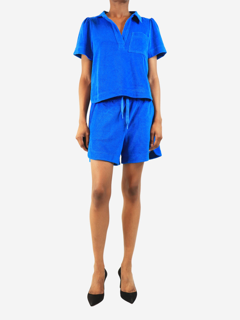 Blue terry cloth top and shorts set - size UK 8 Sets ME+EM 