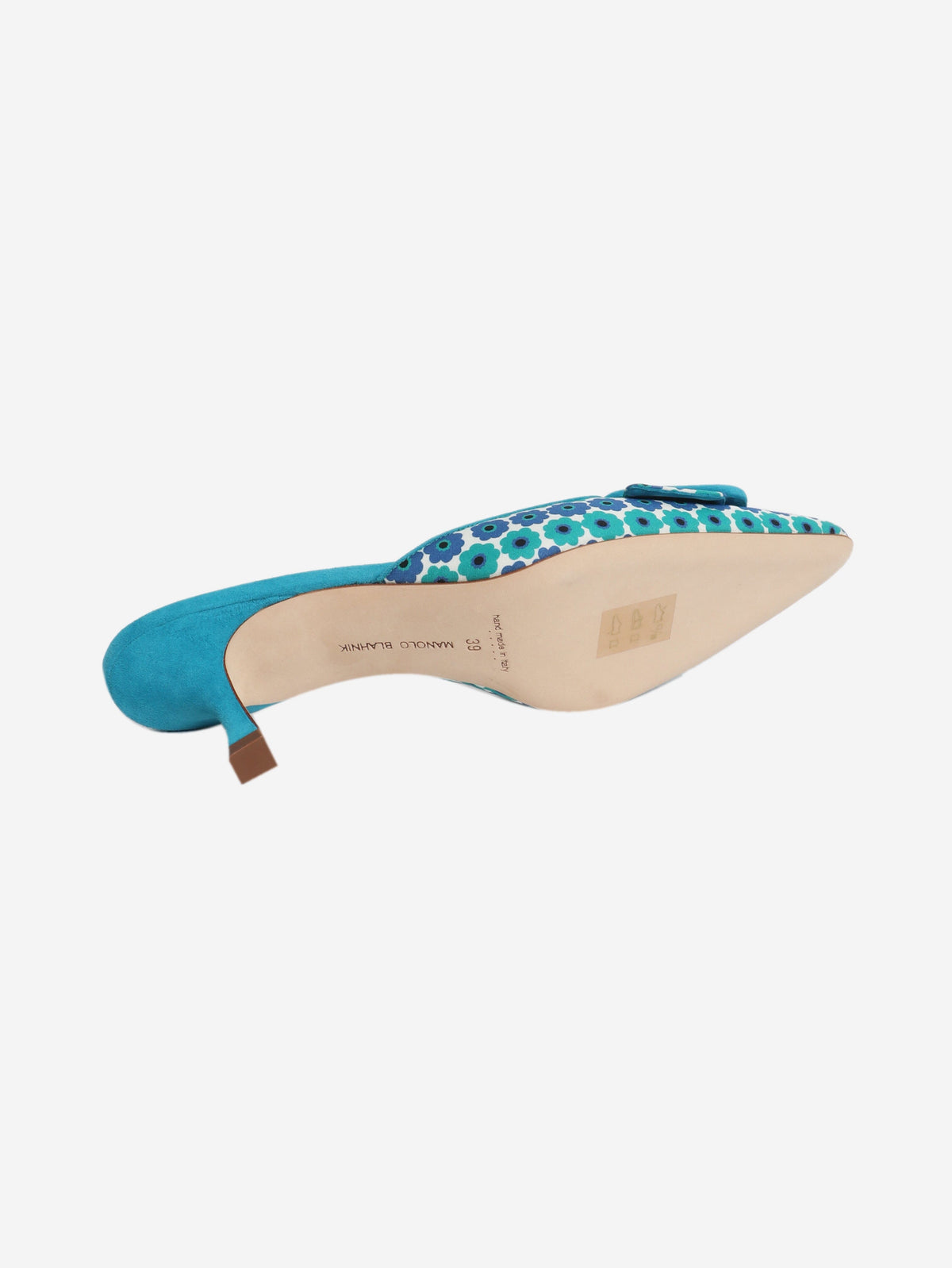 Blue floral mules - size EU 39 Heels Manolo Blahnik 