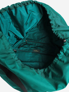 Balenciaga Green embroidered logo gym bag